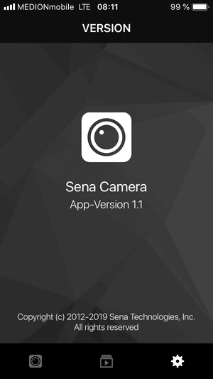 Sena 10c Pro Test Kamera App IOS Betriebssystem