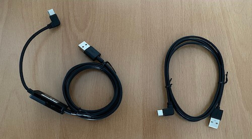 Sena 50S Test Ladezeit im Test- 2 USB Ladekabel